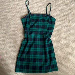 Forever 21 Green Plaid Grunge Mini Dress